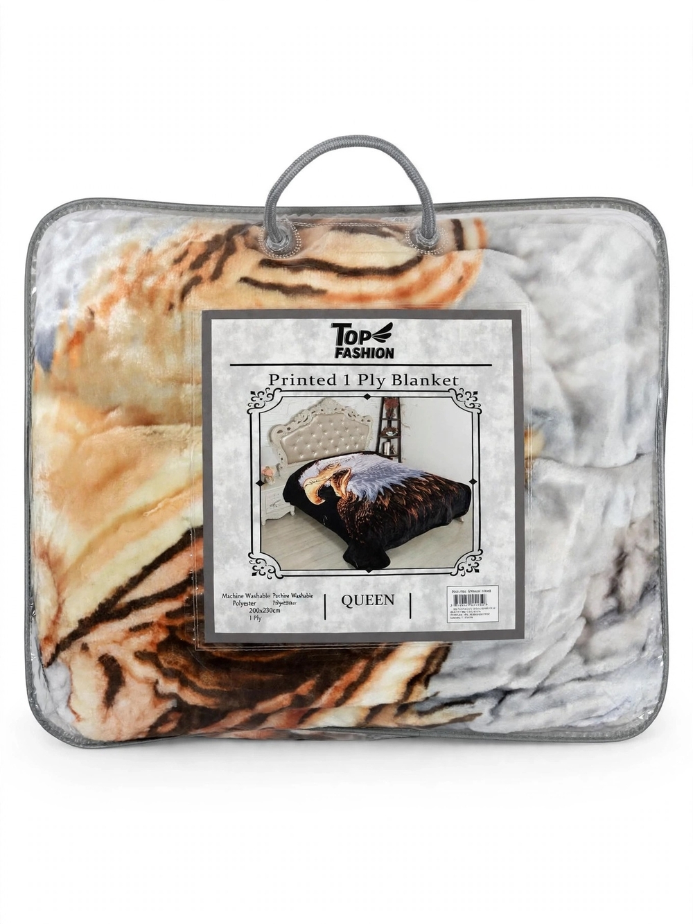Queen Printed 1-Ply Blanket - Multi-Color